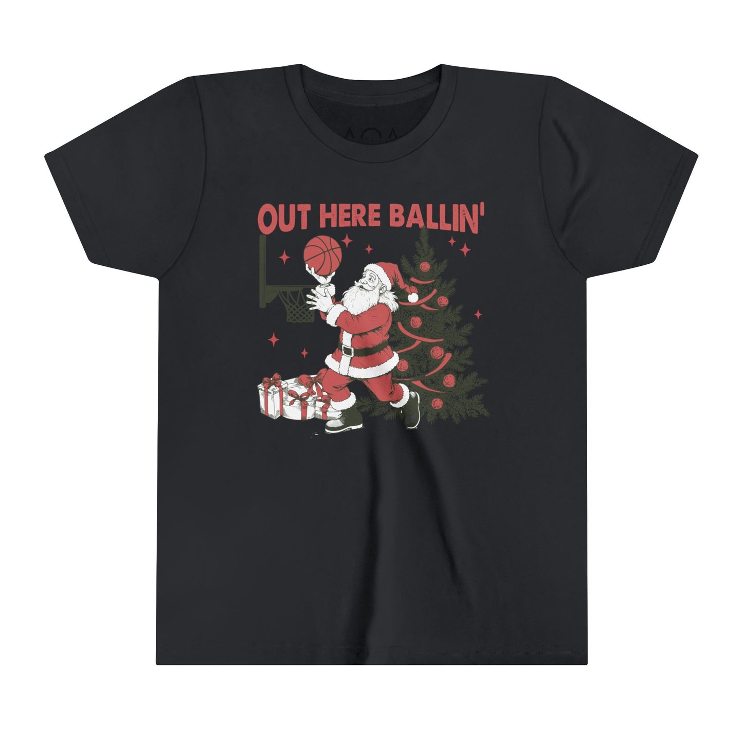 Youth Out Here Ballin' Basketball Christmas Tee