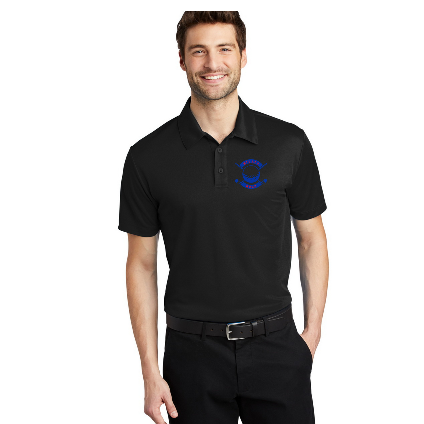Rivals Golf Blue clubs logo - Polo - Mens