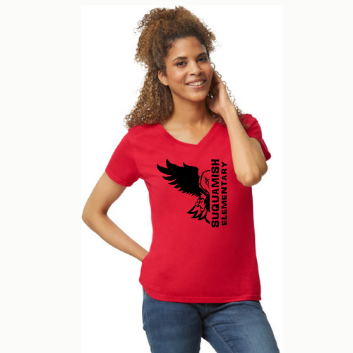 Suquamish VNeck T-shirt - Womens - Eagle Logo