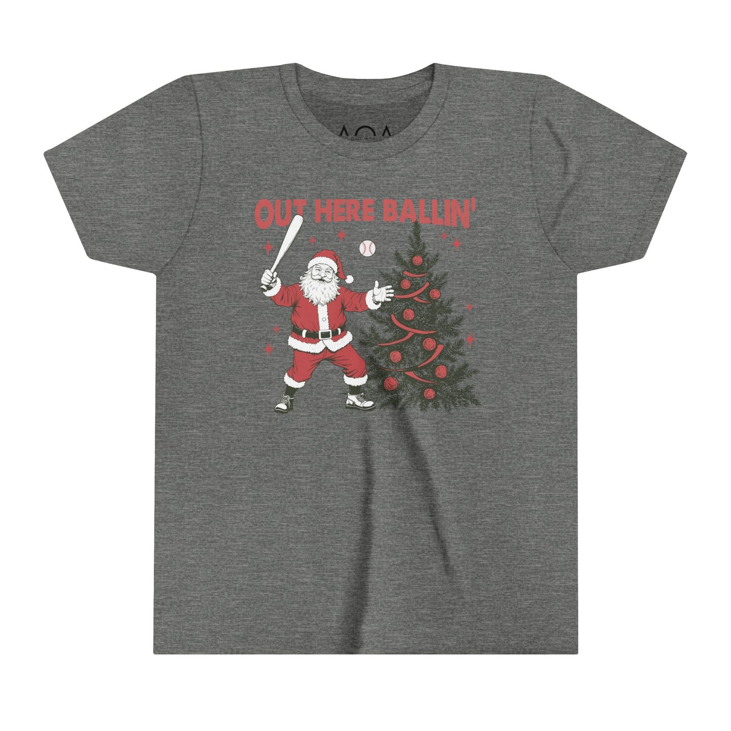 Youth Out Here Ballin' Baseball Christmas Tee