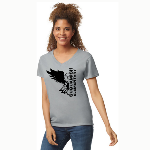 Suquamish VNeck T-shirt - Womens - Eagle Logo