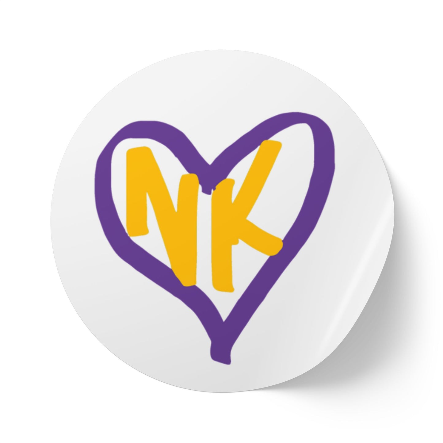 NK Cares Heart Round Sticker Label Rolls