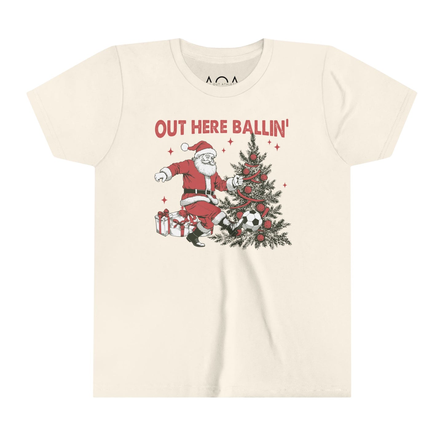 Youth Out Here Ballin' Soccer Christmas Tee