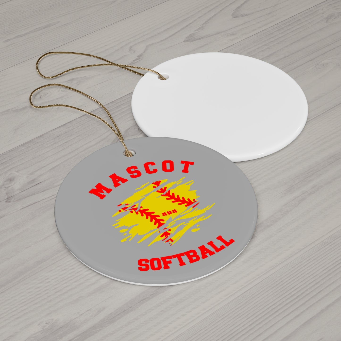 Custom Team & Name Softball Ornament