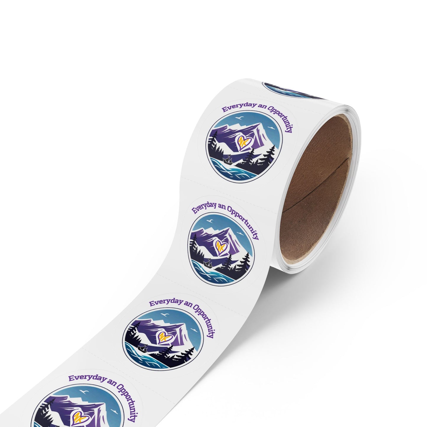 NK Cares Mountain Round Sticker Label Rolls