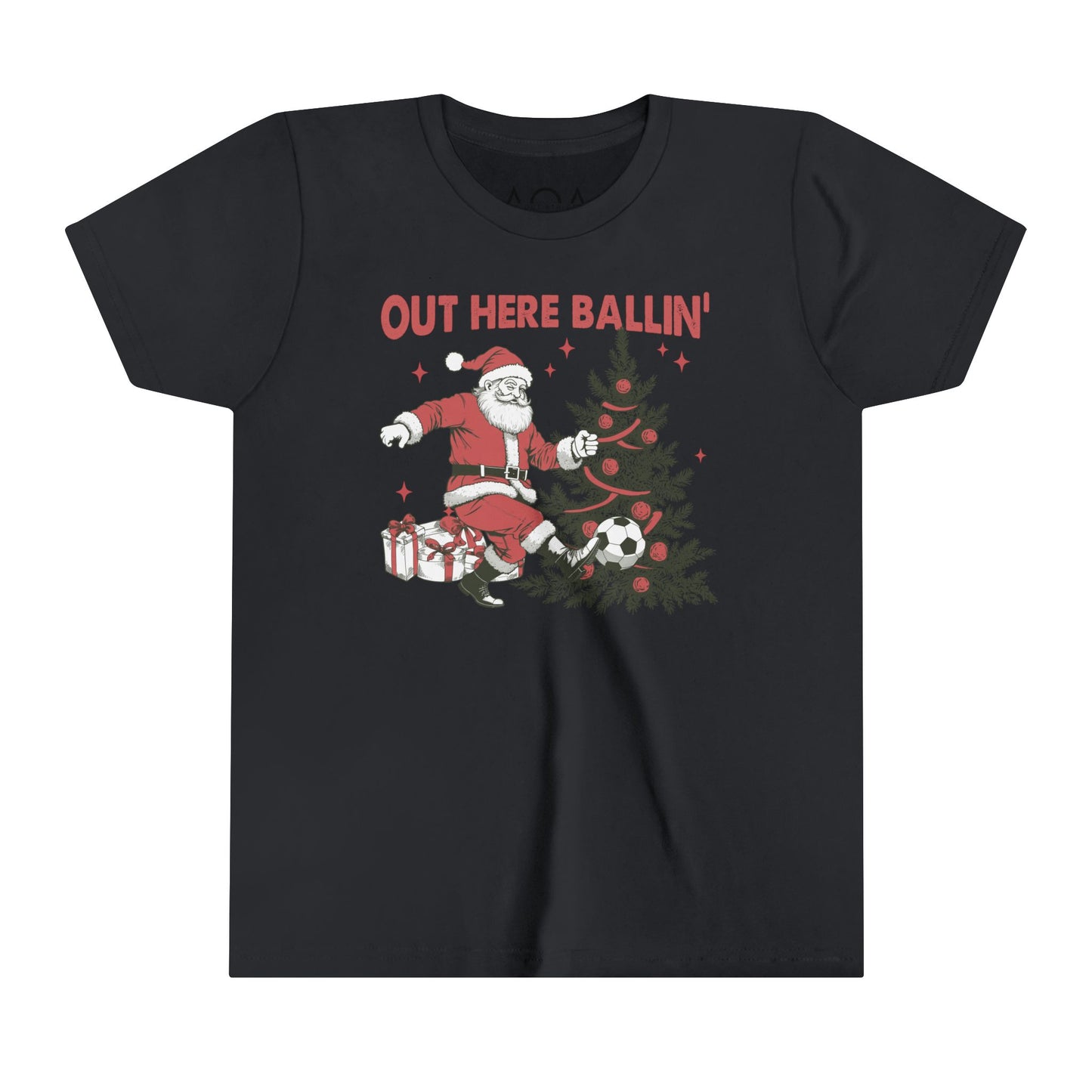 Youth Out Here Ballin' Soccer Christmas Tee