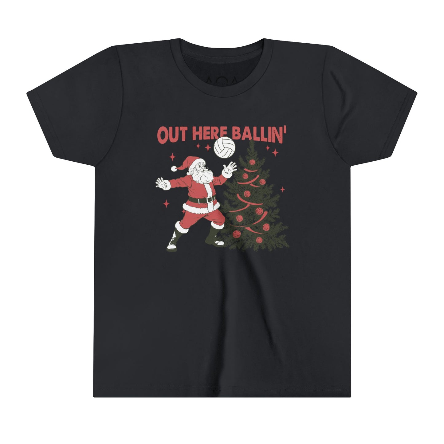 Youth Out Here Ballin' Volleyball Christmas Tee