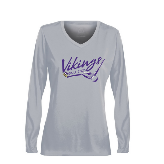 NK Golf V neck Performance long sleeve - purple logo