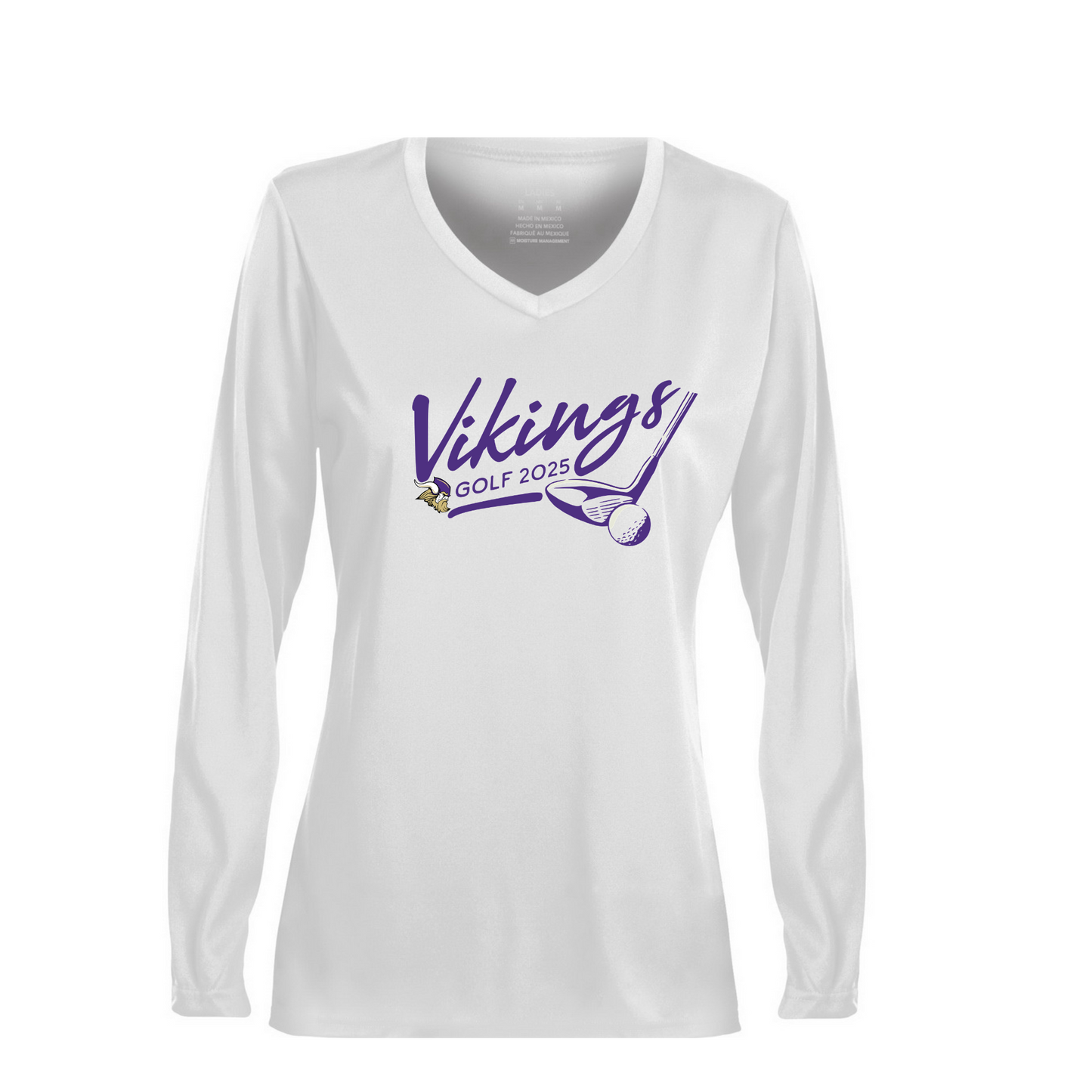 NK Golf V neck Performance long sleeve - purple logo