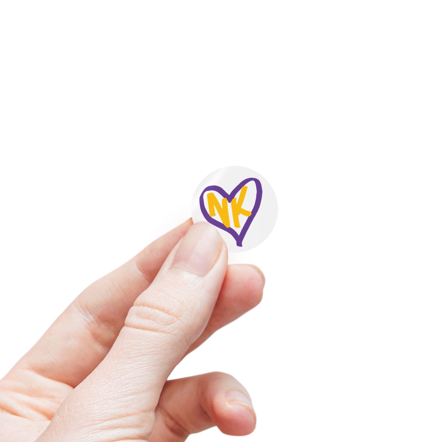 NK Cares Heart Round Sticker Label Rolls