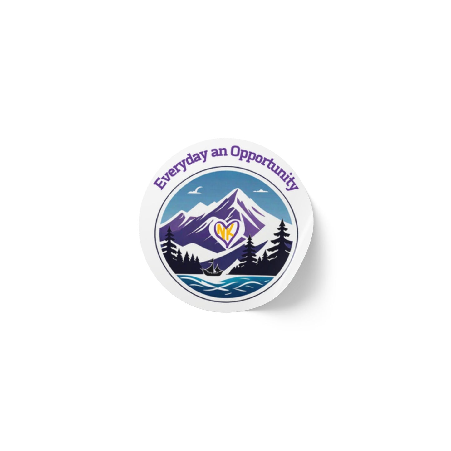 NK Cares Mountain Round Sticker Label Rolls