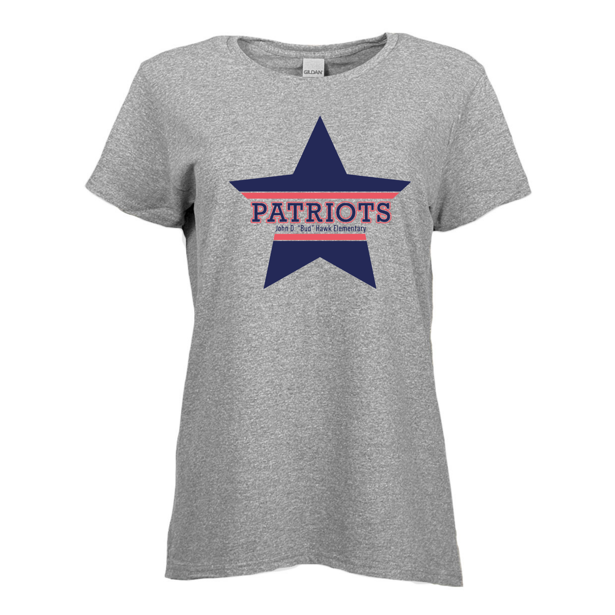 Hawk Elementary - Patriots Blue Star - Womens Tshirt