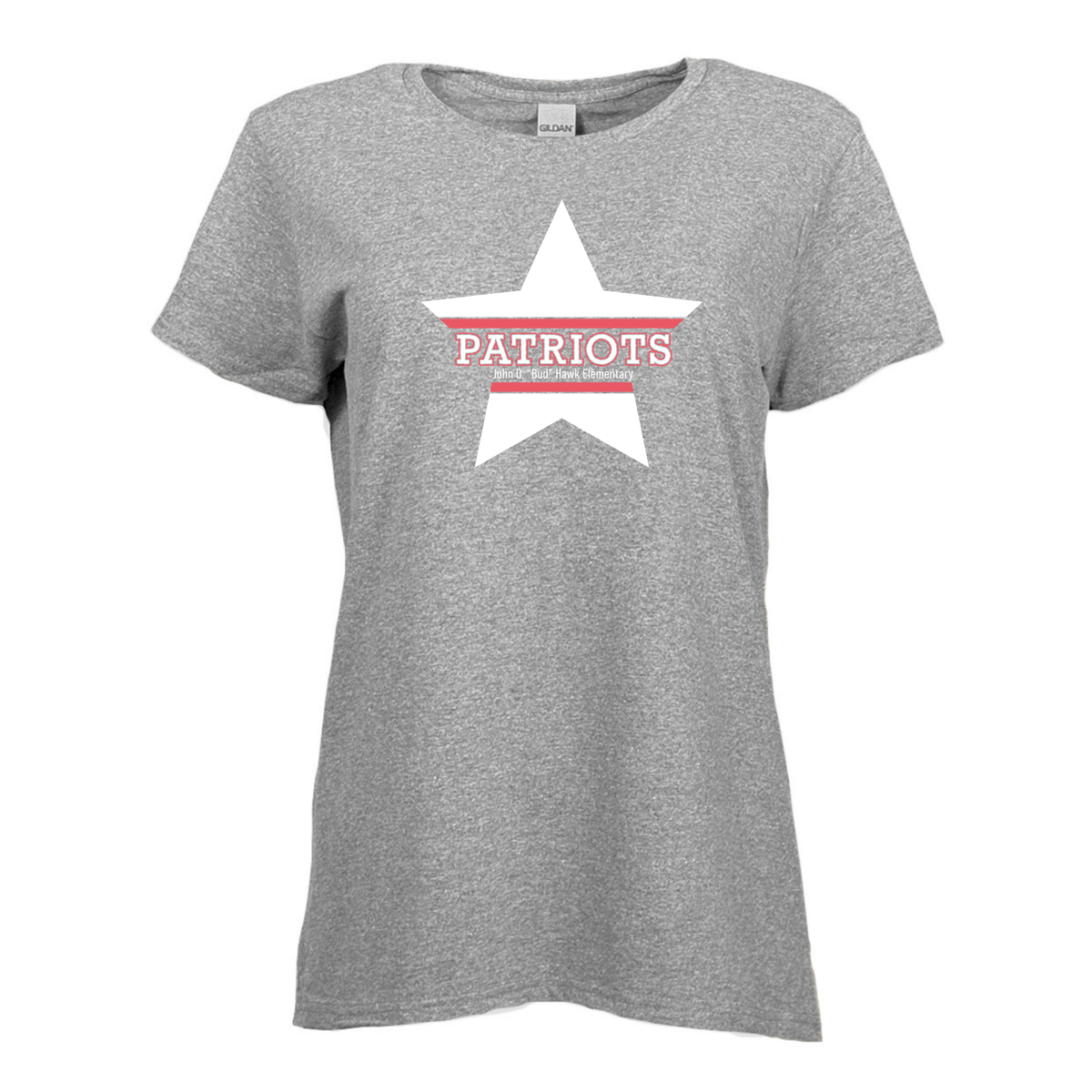 Hawk Elementary - Patriots White Star - Womens Tshirt