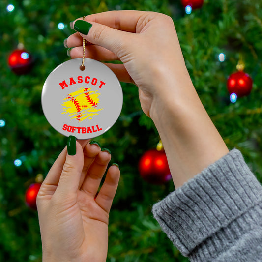 Custom Team & Name Softball Ornament