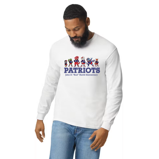 Hawk Elementary - Patriots Buddies Banner - Long Sleeve Tshirt
