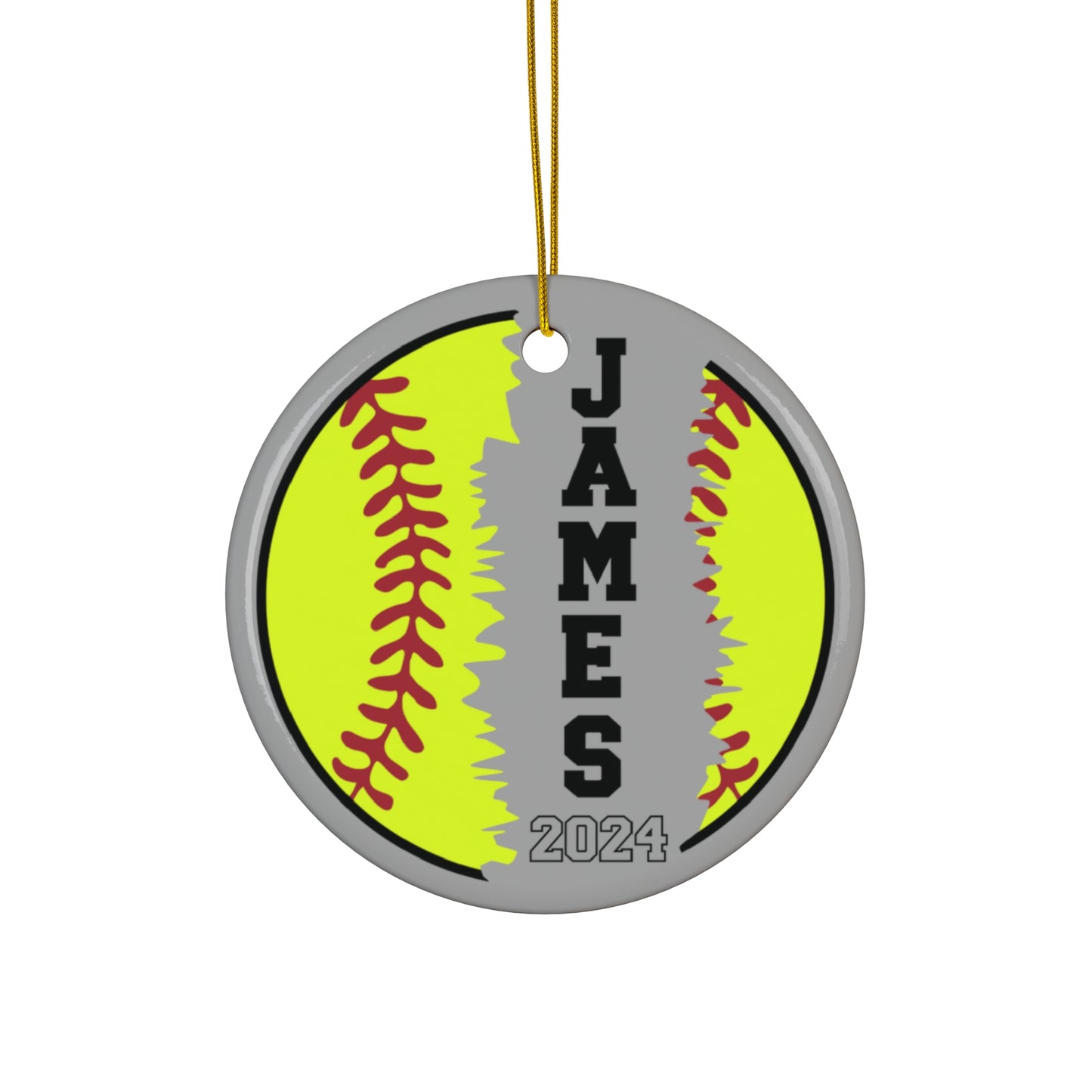 Custom Name Softball Ornament