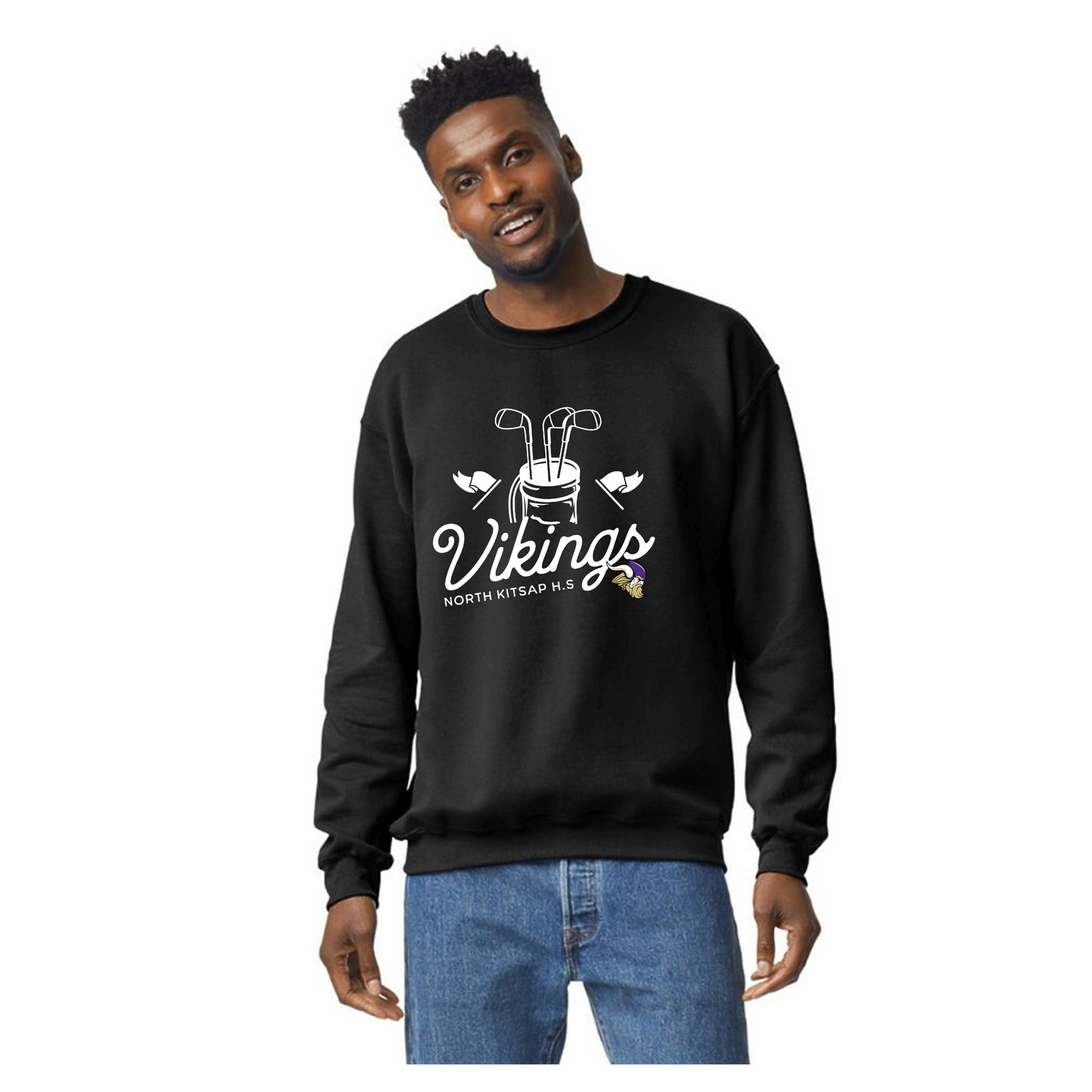 Nk Viking Golf White club logo - crewneck - unisex