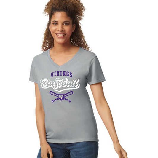 NK Baseball Swoosh logo - Womens V neck