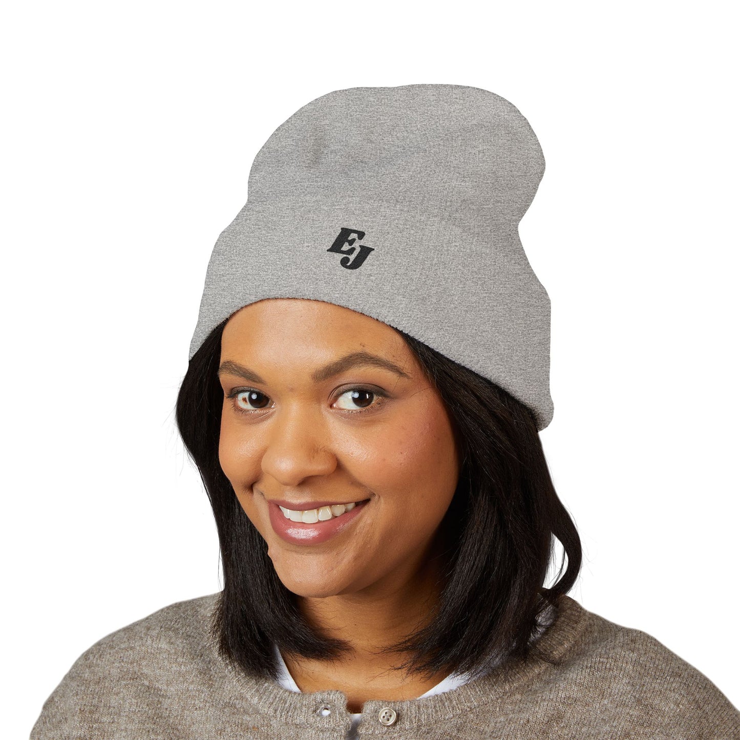 Personalized Classic Cuffed Beanie with Initial Embroidery