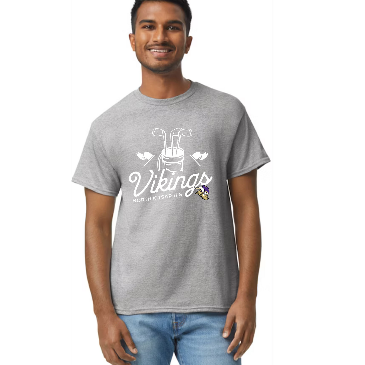 NK Vikings Golf Tshirt - White club logo - Unisex