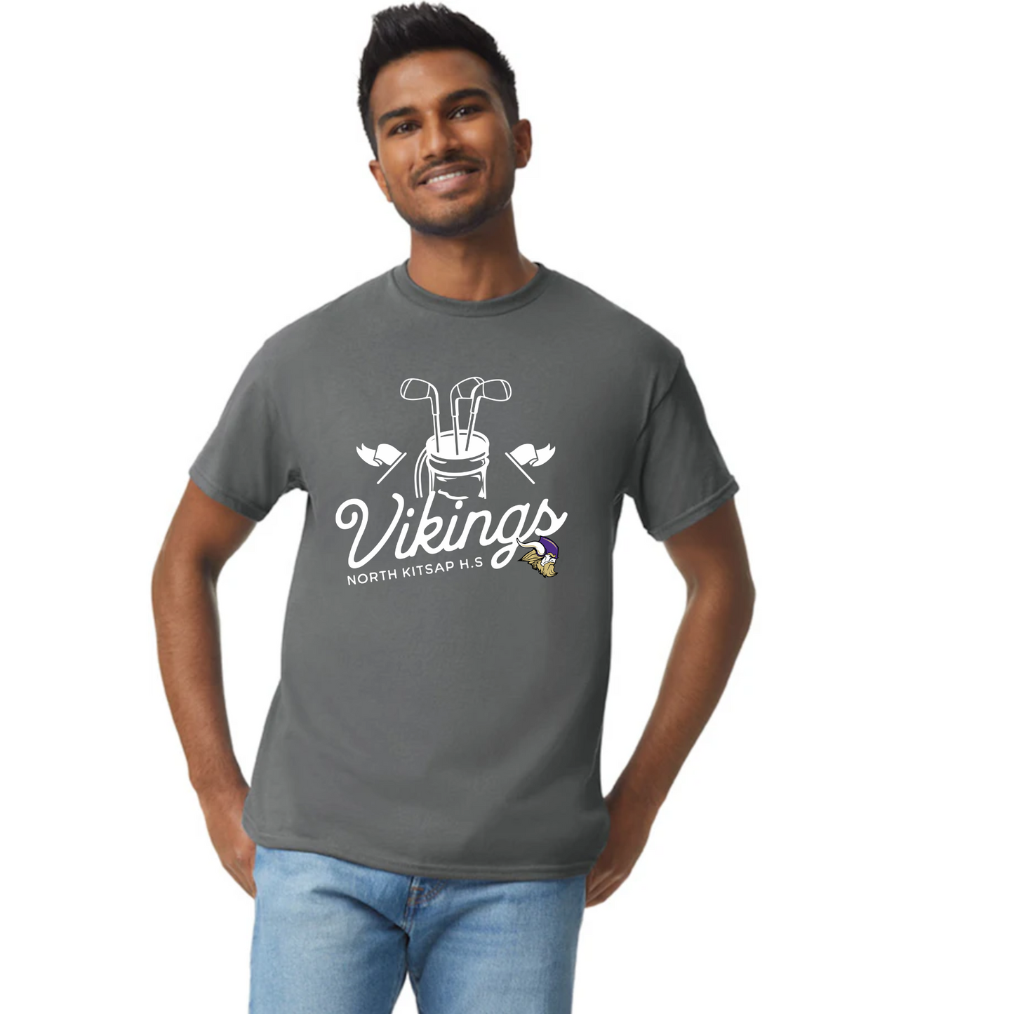 NK Vikings Golf Tshirt - White club logo - Unisex