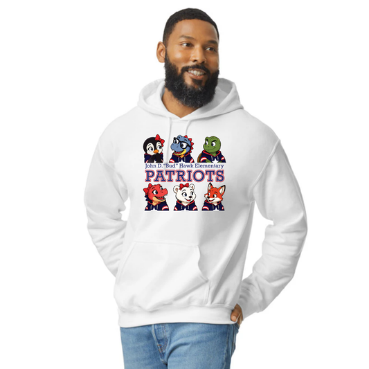 Hawk Elementary - Patriots Buddy Block - Adult Unisex Hoodie