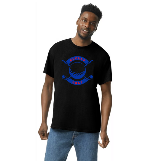 Rivals Golf Tshirt - blue clubs logo unisex