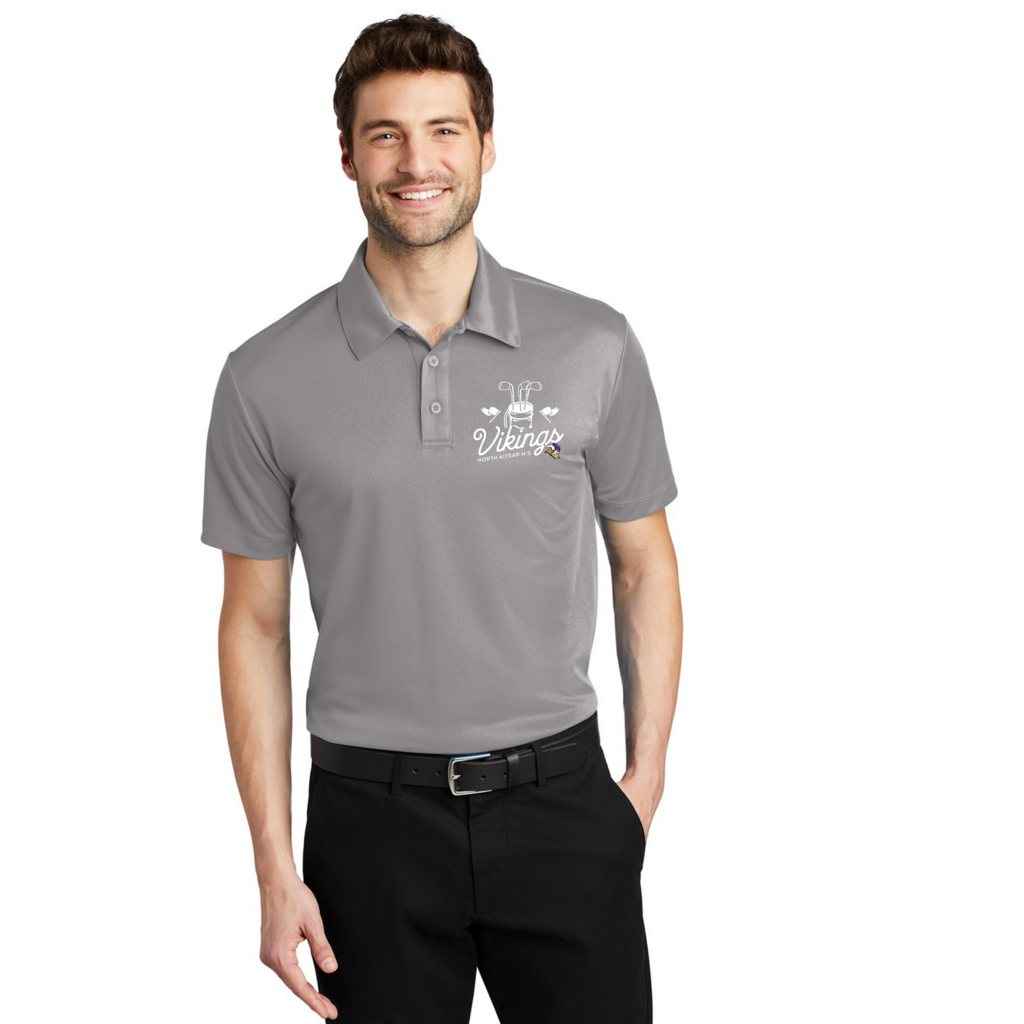 Vikings Golf clubs logo white - Polo - Mens