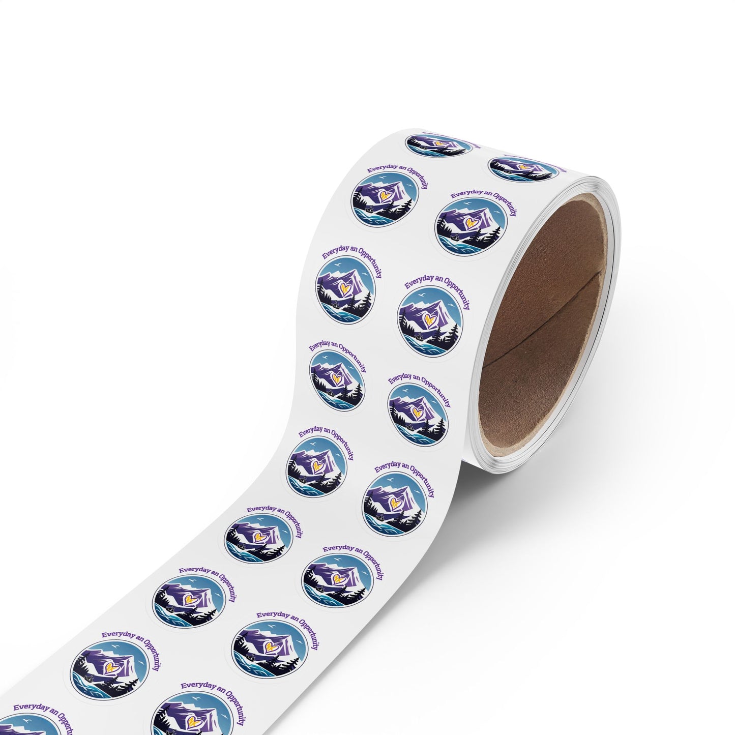 NK Cares Mountain Round Sticker Label Rolls