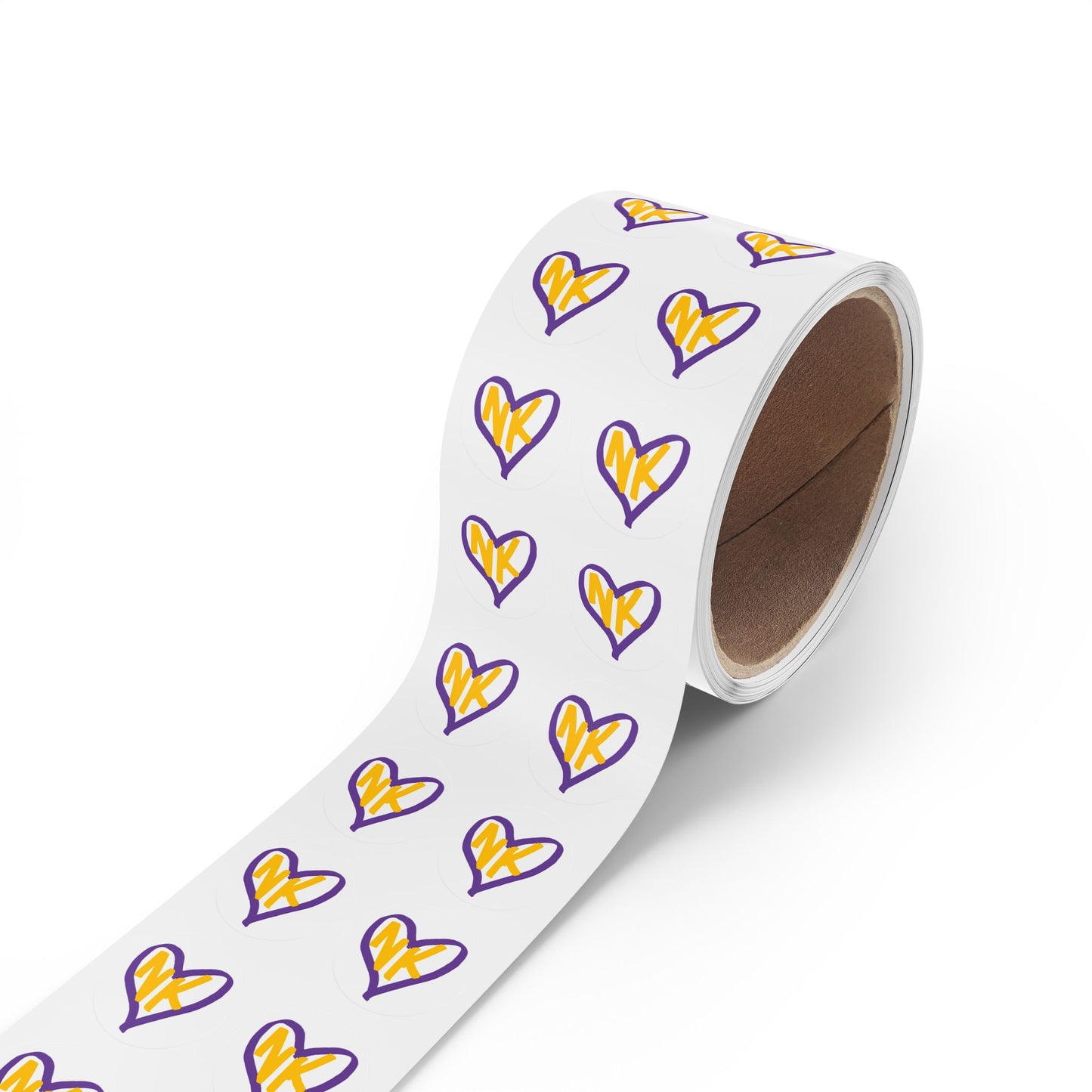 NK Cares Heart Round Sticker Label Rolls