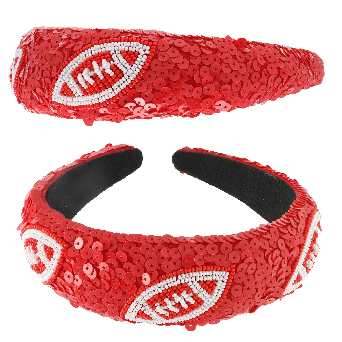 Two-Tone Football Sequins Beaded Headband