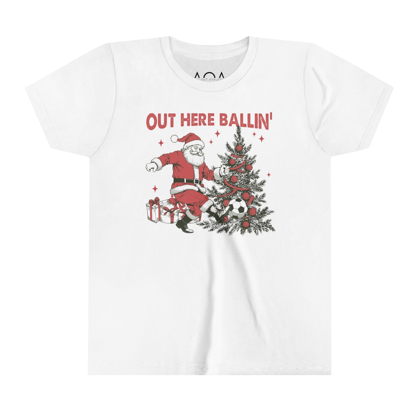 Youth Out Here Ballin' Soccer Christmas Tee