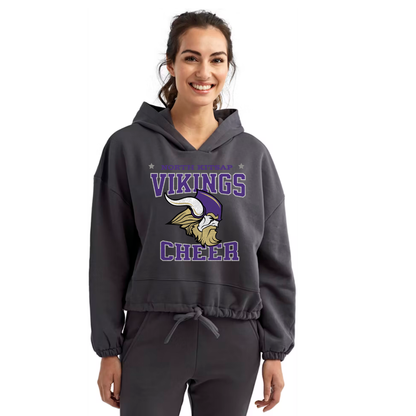 Vintage Cheer Oversized cropped hoodie - Womens