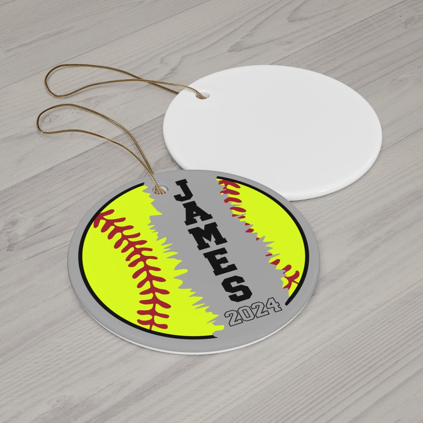 Custom Name Softball Ornament