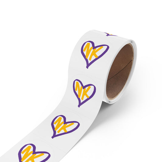 NK Cares Heart Round Sticker Label Rolls