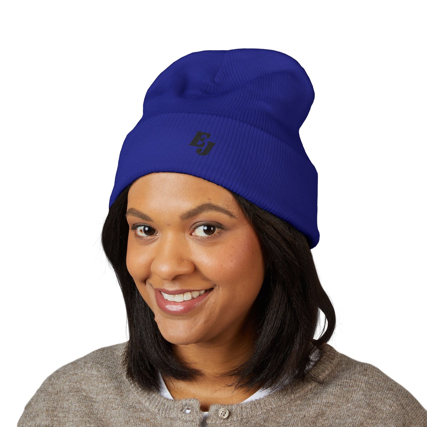 Personalized Classic Cuffed Beanie with Initial Embroidery