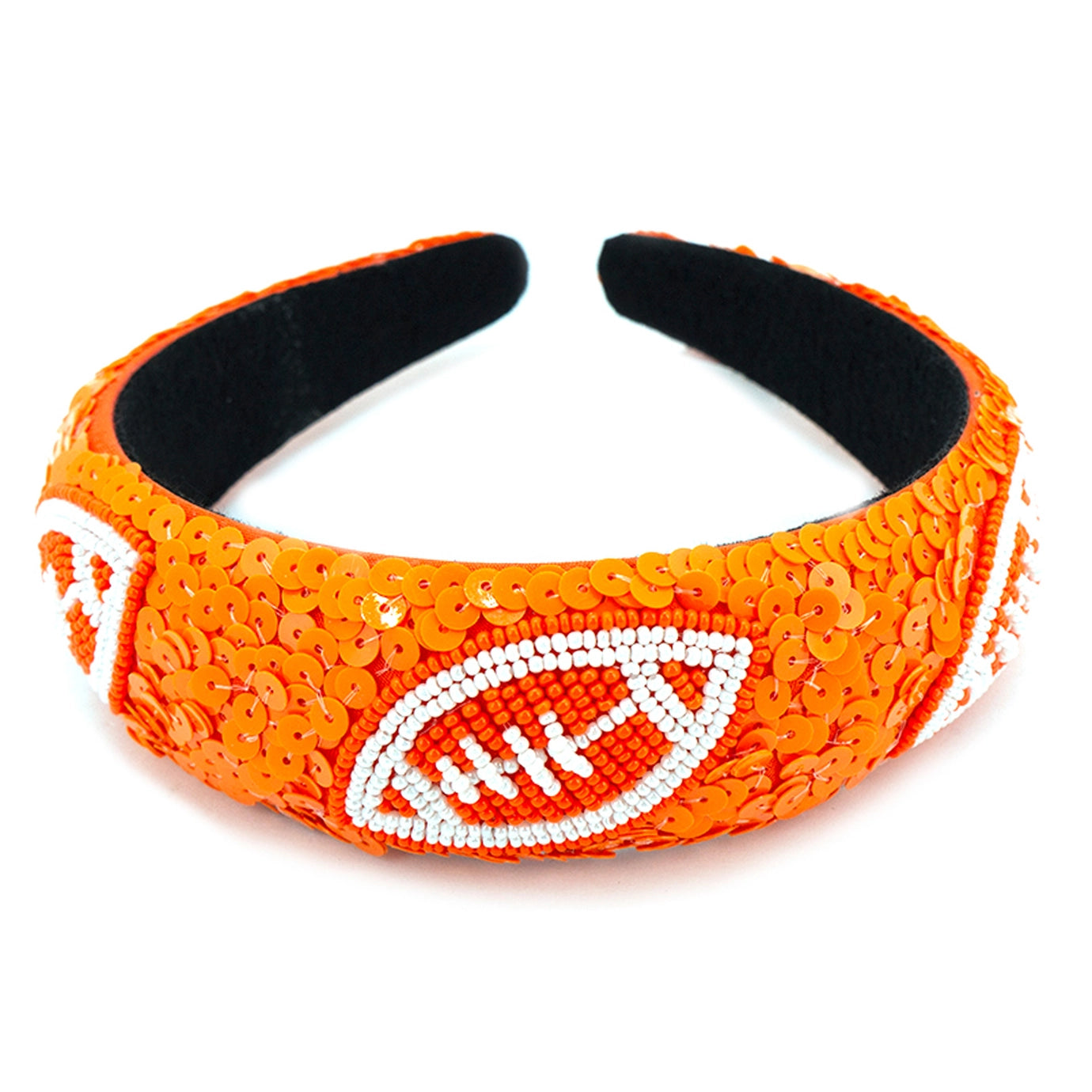 Two-Tone Football Sequins Beaded Headband