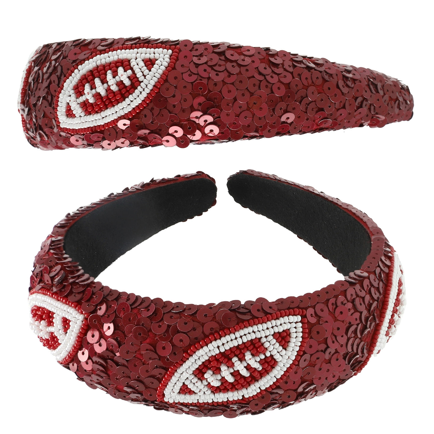 Two-Tone Football Sequins Beaded Headband