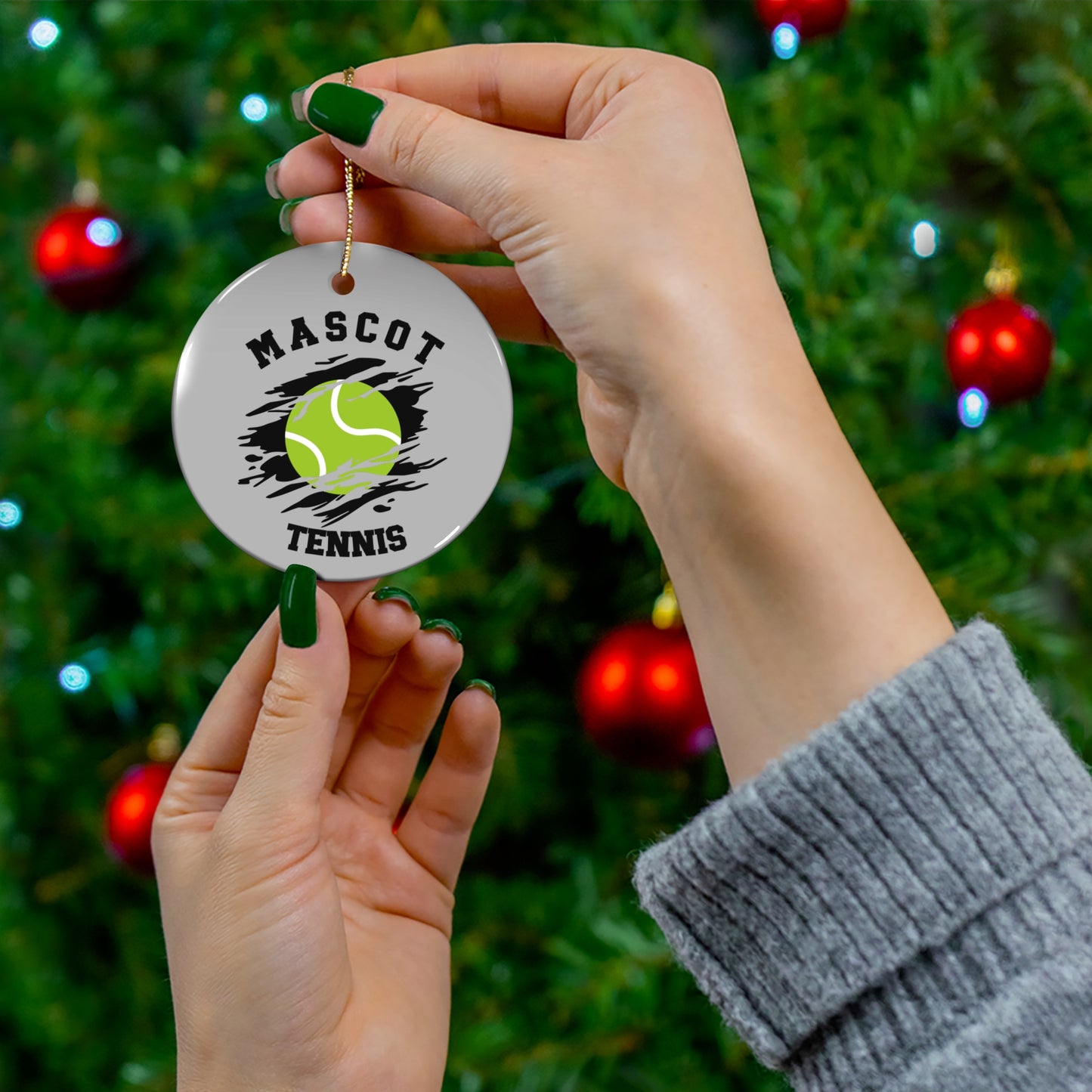 Custom Team & Name Tennis Ornament