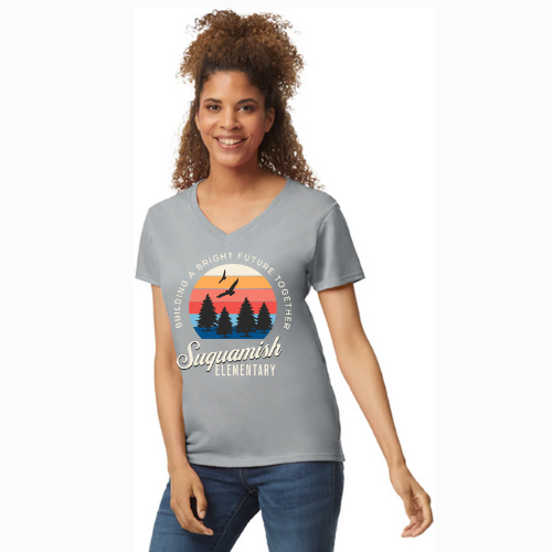 Suquamish VNeck T-shirt - Womens - Sunshine Logo