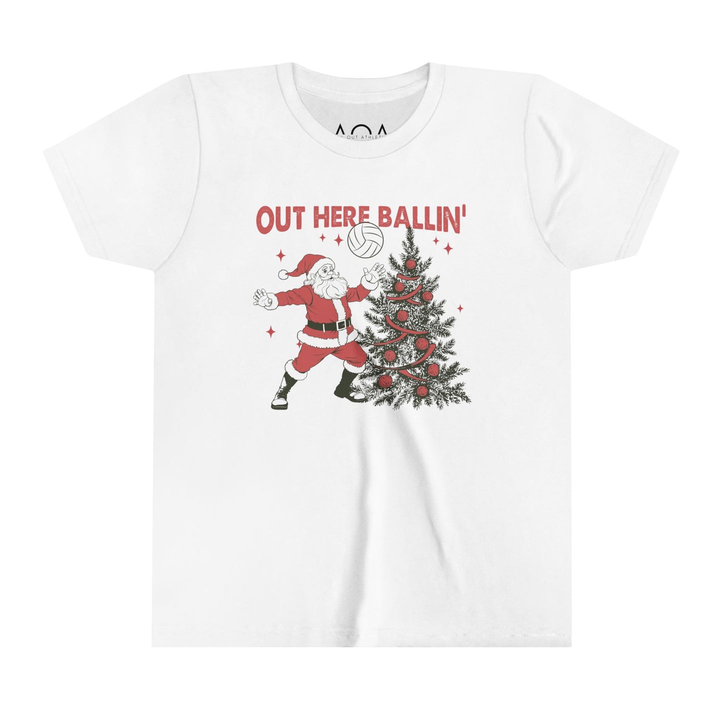 Youth Out Here Ballin' Volleyball Christmas Tee