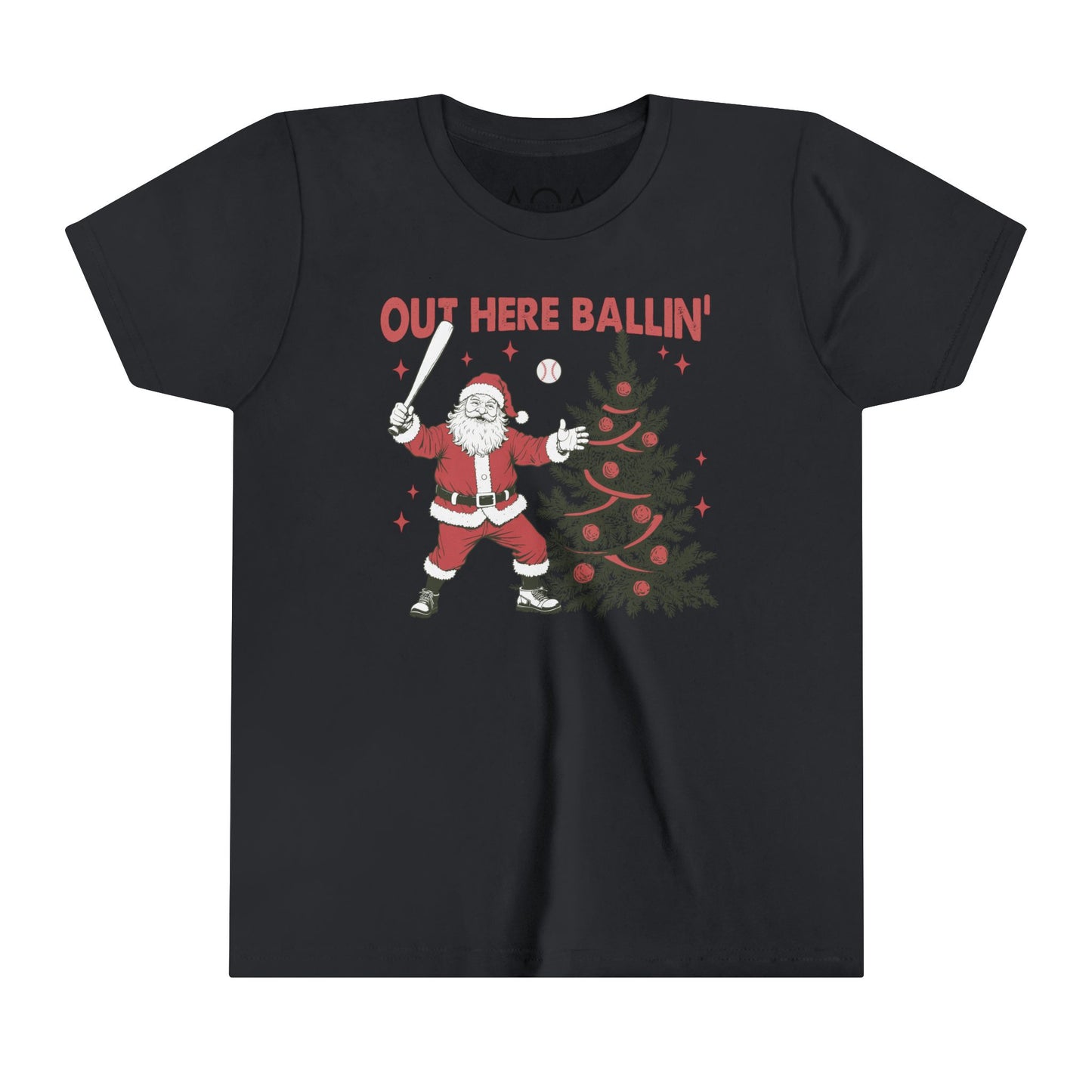Youth Out Here Ballin' Baseball Christmas Tee
