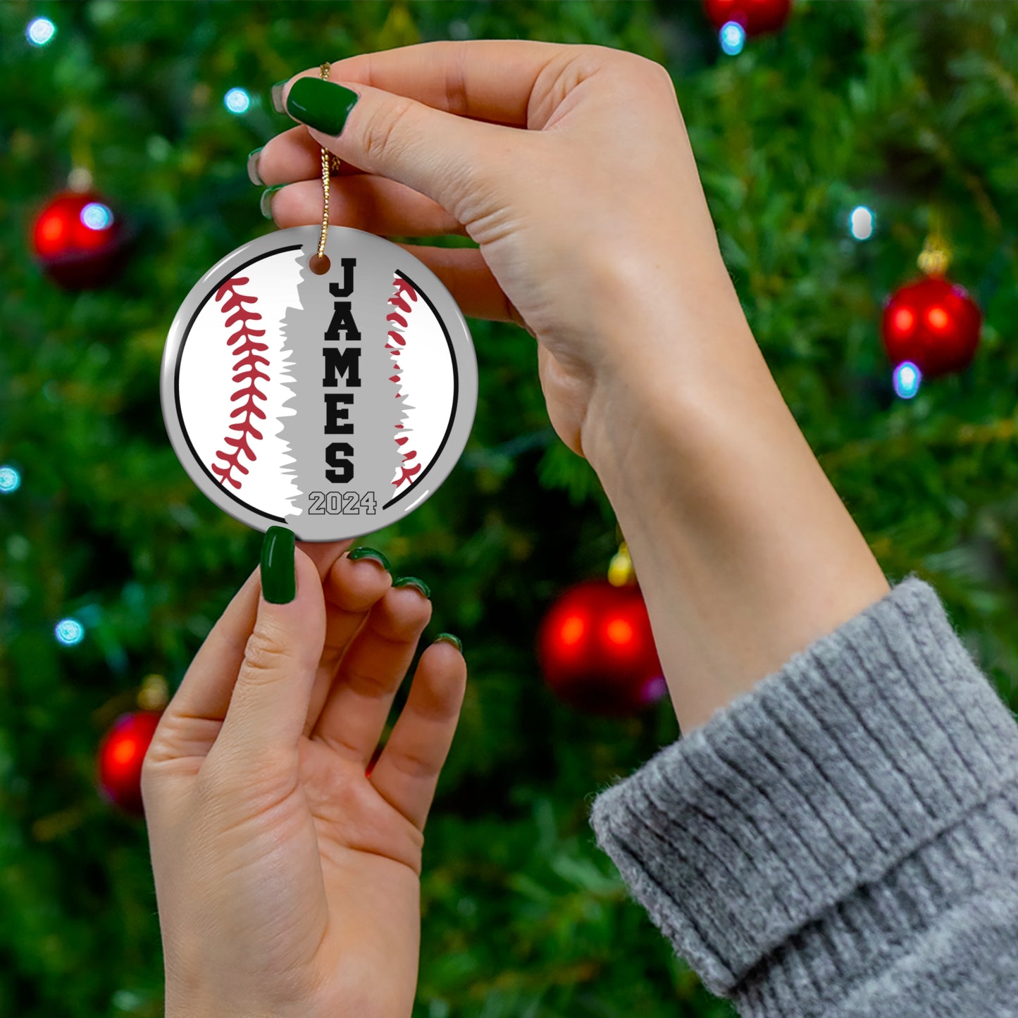 Custom Name Baseball Ornament