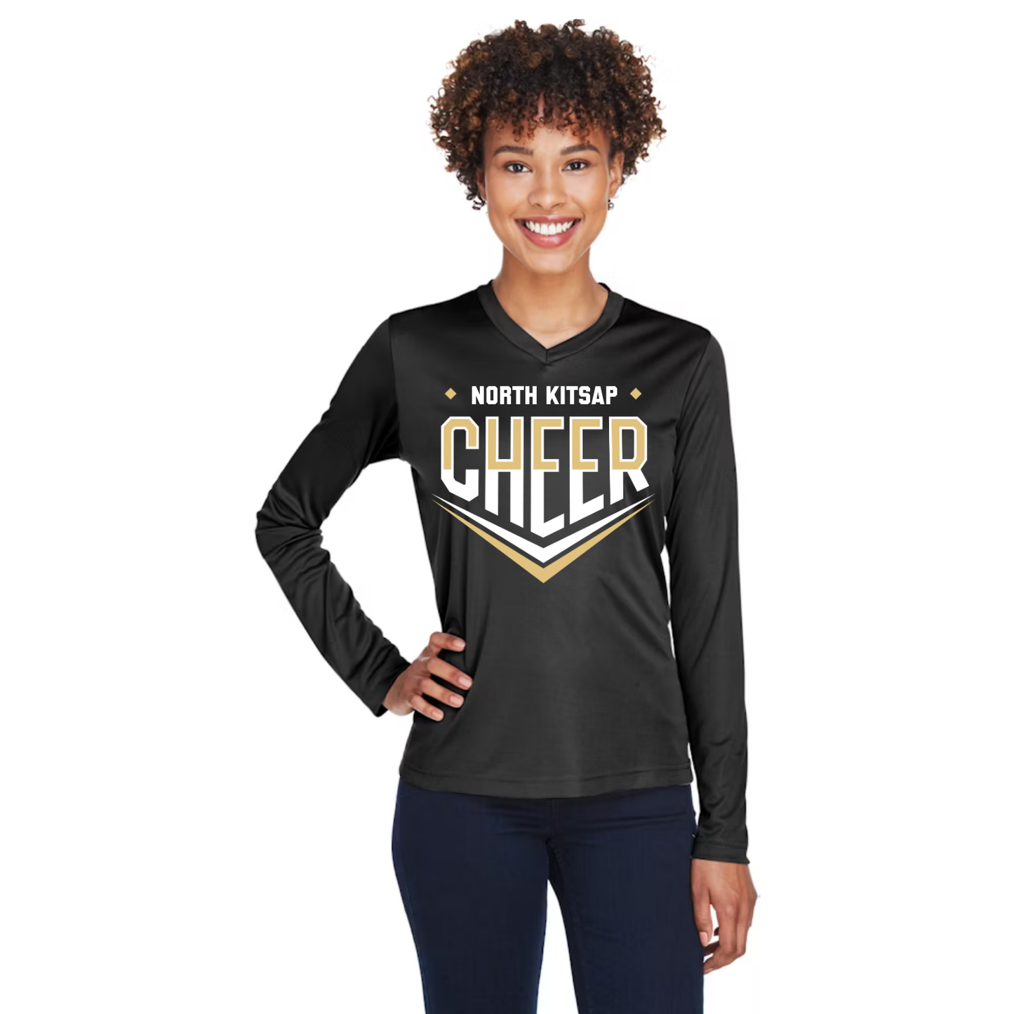 NK Cheer Performance V Neck Long Sleeve - Womens