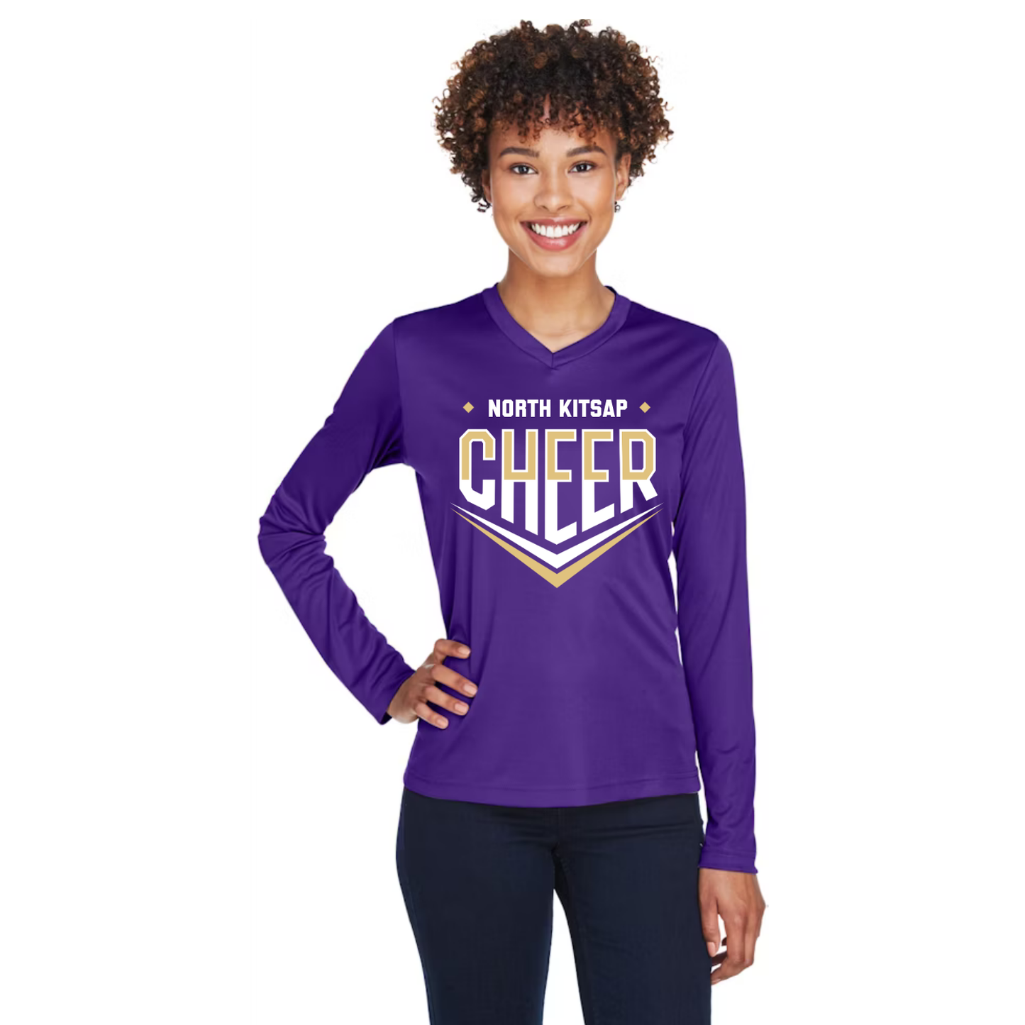 NK Cheer Performance V Neck Long Sleeve - Womens