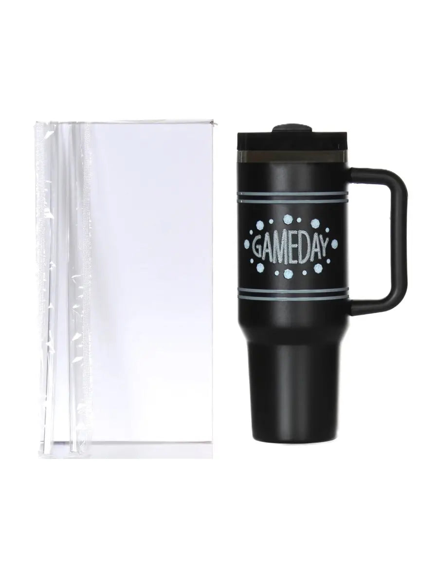 Game Day Stainless Steel Tumbler 2 Straws
