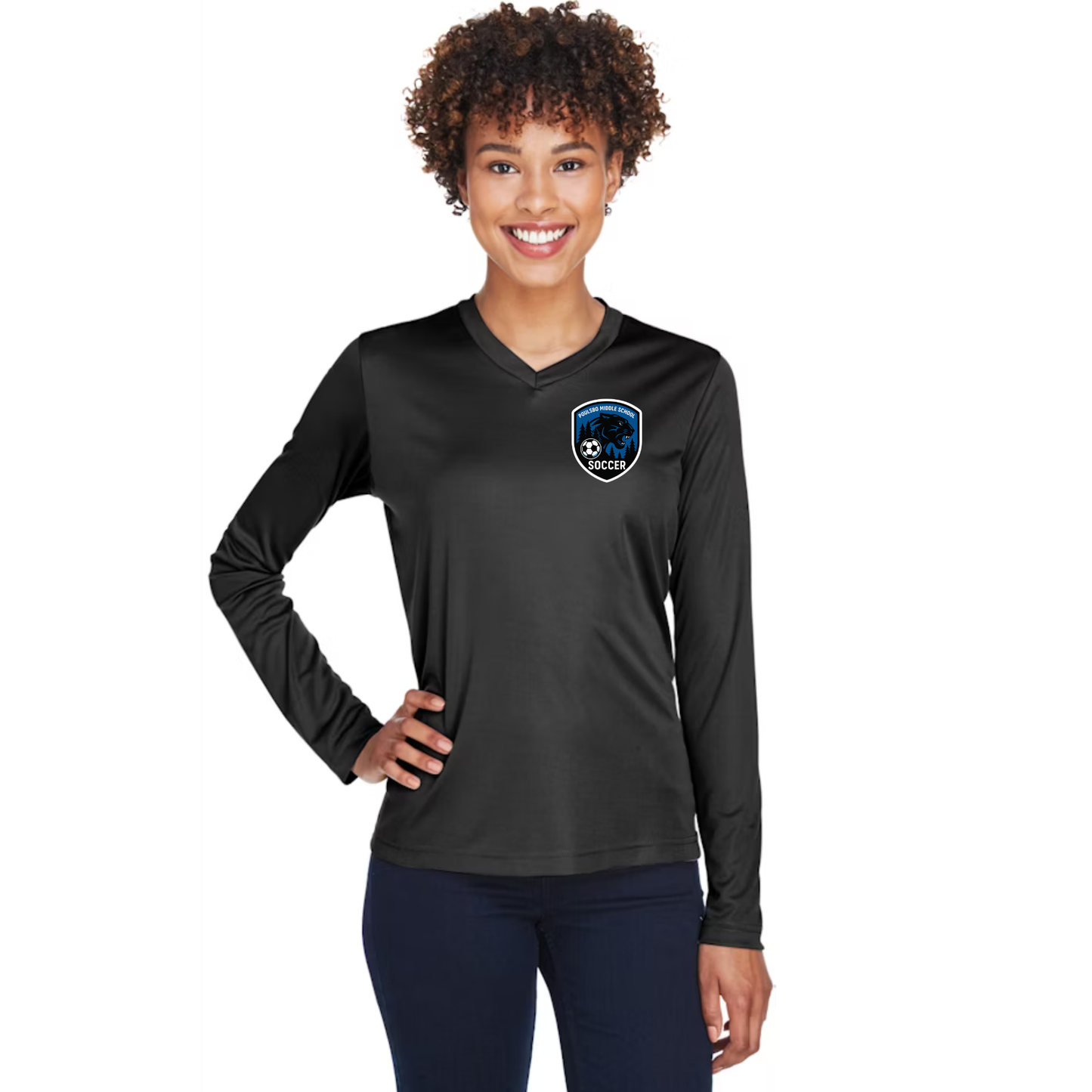 PMS Soccer - Performance - vneck long sleeve - womens