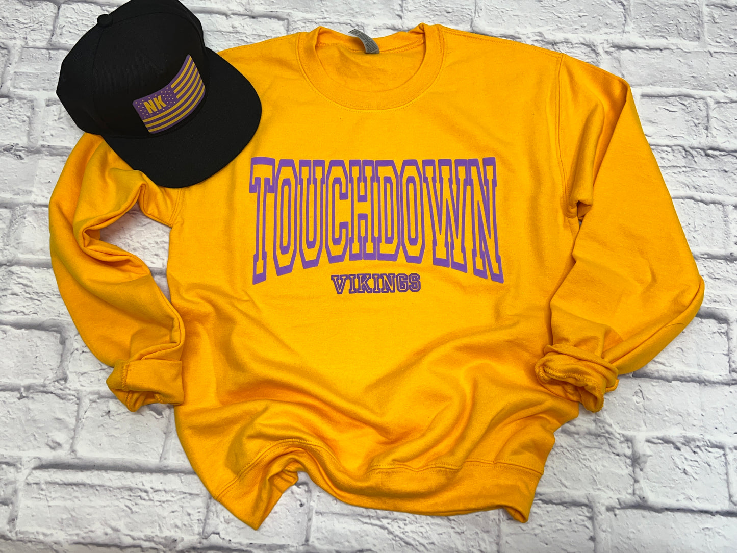 Purple Viking Touchdown Puff Sweatshirt