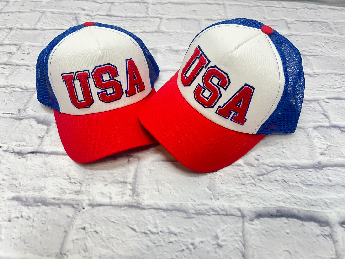 Cotton Foam Red, White & Blue USA trucker hat