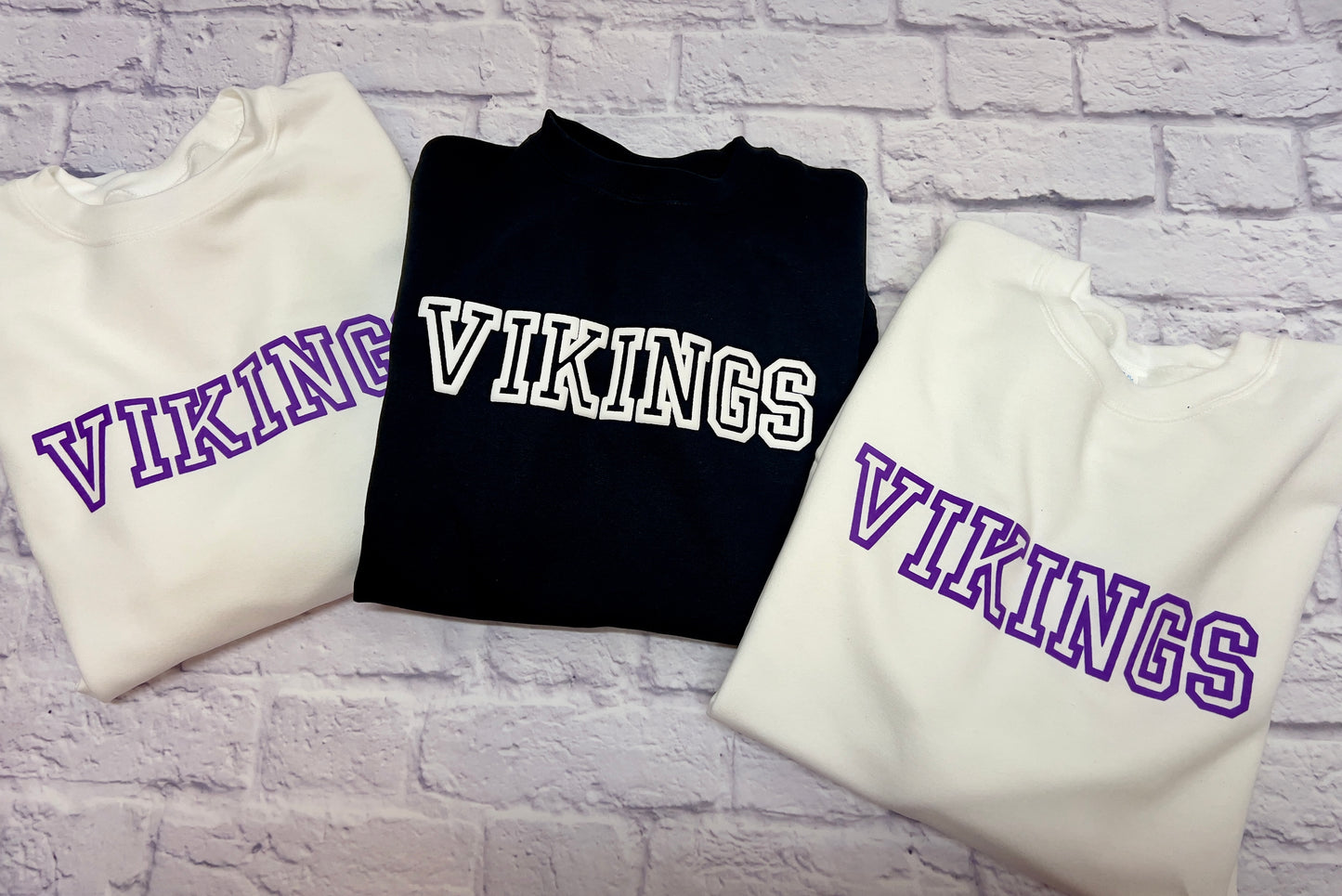 White Puff Print - Vikings